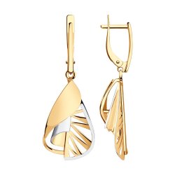 Серьги Длинные из красного золота без камней