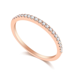 Verighetă din aur roșu cu pietre Diamant