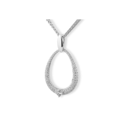 Pandantiv din aur alb cu pietre Diamant