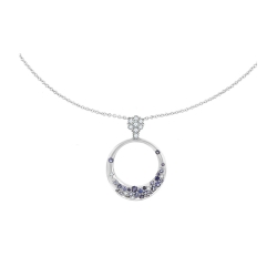 Колье из белого золота с камнями Бриллиант, Сапфир