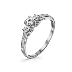 Inel din argint  cu pietre Cubic Zirconia Incolor