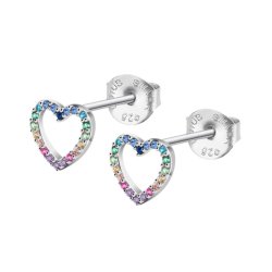 Cercei Pusete din argint  cu pietre Cubic Zirconia Multicoloră