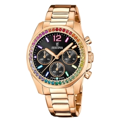Часы FESTINA с камнями Swarovski разноцветные\n