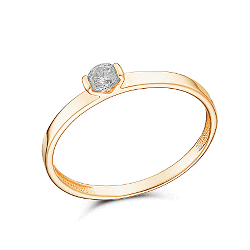 Inel din aur roșu cu pietre Cubic Zirconia Incolor