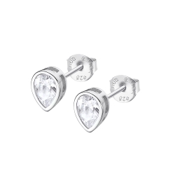 Cercei Pusete din argint  cu pietre Cubic Zirconia Incolor