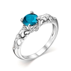 Inel din aur alb cu pietre Cubic Zirconia Incolor, Topaz London