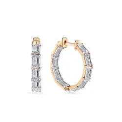 Cercei Creole din aur roșu cu Cubic Zirconia Incolor