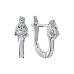 Cercei din aur alb cu Diamant