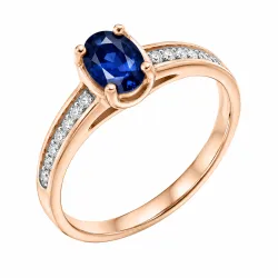 Inel din aur roșu cu Diamant, Safir