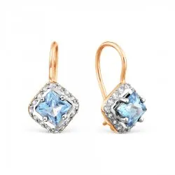 Cercei p-u copii din aur roșu cu Cubic Zirconia Incolor, Topaz