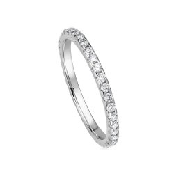 Verighetă din aur alb cu pietre Diamant