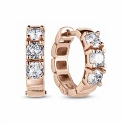 Cercei Creole din aur roșu cu Cubic Zirconia Incolor