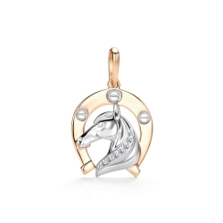 Подвеска из красного золота с камнями Бриллиант