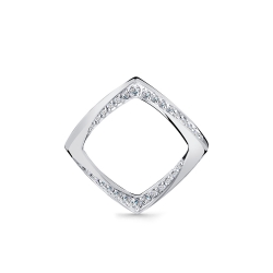 Pandantiv din aur alb cu pietre Cubic Zirconia Incolor