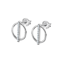 Cercei Pusete din argint  cu pietre Cubic Zirconia Incolor