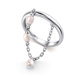 Inel din argint  cu pietre Perla Imit.