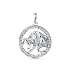 Pandantiv din aur alb cu Cubic Zirconia Incolor
