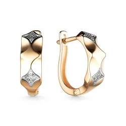 Cercei din aur roșu cu Cubic Zirconia Incolor
