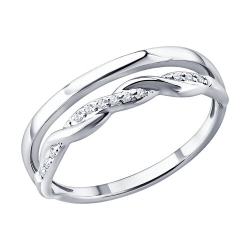 Inel din aur alb cu pietre Diamant