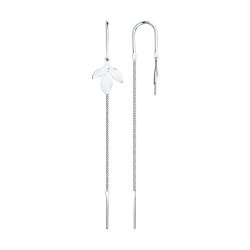 Серьги Продёвки из серебра без камней