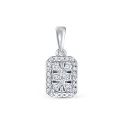 Pandantiv din aur alb cu pietre Diamant