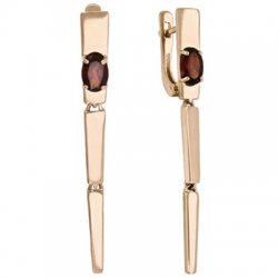 Cercei Suspendați din aur roșu cu pietre Granat