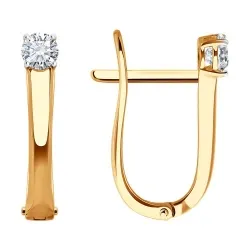 Cercei din aur roșu cu Cubic Zirconia Incolor