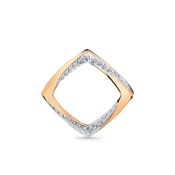 Pandantiv din aur roșu cu pietre Cubic Zirconia Incolor