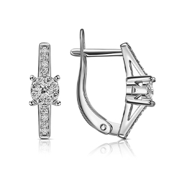 Cercei din argint  cu pietre Cubic Zirconia Incolor