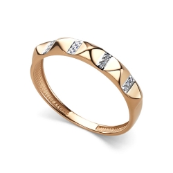 Кольцо из красного золота с камнями Бриллиант