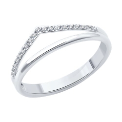 Inel din aur alb cu pietre Diamant