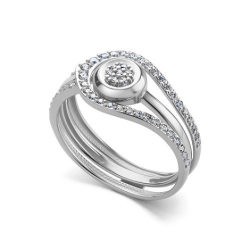 Inel din aur alb cu pietre Diamant