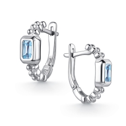 Cercei din argint  cu pietre Topaz albastru