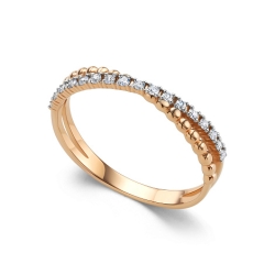 Inel din aur roșu cu pietre Diamant