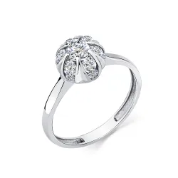 Inel din aur alb cu Cubic Zirconia Incolor