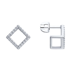 Cercei Pusete din argint  cu pietre Cubic Zirconia Incolor