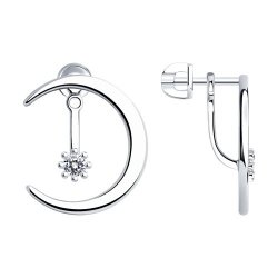 Cercei Pusete din argint  cu pietre Cubic Zirconia Incolor
