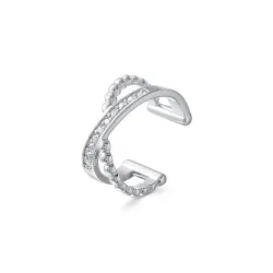 Серьга Одиночная из белого золота с камнями Бриллиант