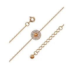 Brățară din aur roșu cu Cubic Zirconia Incolor