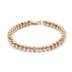 Brățară din aur roșu cu pietre Cubic Zirconia Incolor