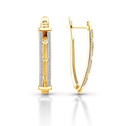Cercei din aur galben cu pietre Cubic Zirconia Incolor