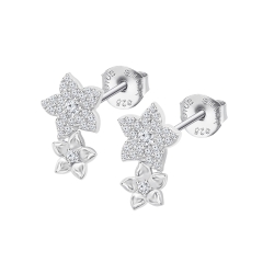 Cercei Pusete din argint  cu pietre Cubic Zirconia Incolor