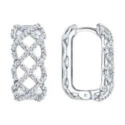 Cercei Creole din argint cu Cubic Zirconia Incolor
