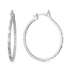 Cercei Creole din argint  cu pietre Cubic Zirconia Incolor
