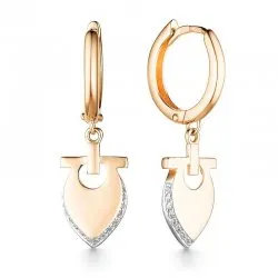Cercei Creole din aur roșu cu Cubic Zirconia Incolor