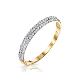 Inel din aur roșu cu pietre Cubic Zirconia Incolor