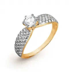 Кольцо из красного золота с камнями Swarovski