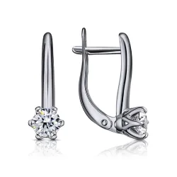 Cercei din aur alb cu Cubic Zirconia Incolor