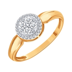 Inel din aur roșu cu pietre Diamant