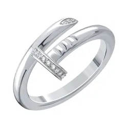 Inel din aur alb cu Cubic Zirconia Incolor